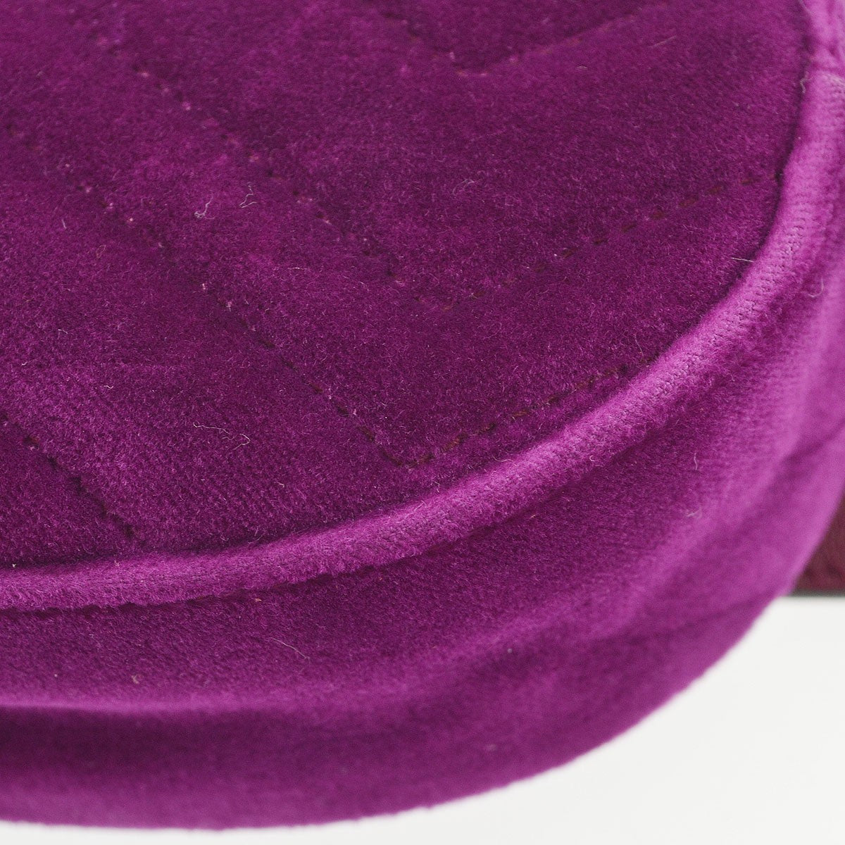 Gucci Gg Marmont Belt Matelasse Velvet Purple Velvet Handbag (Pre-Owned)