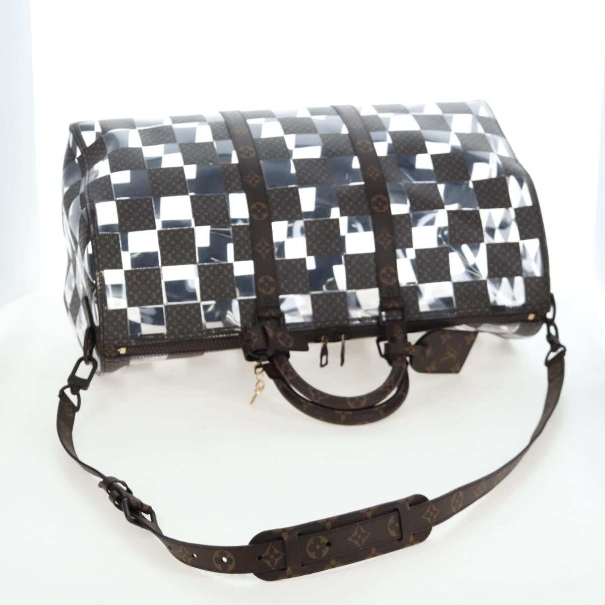 Louis Vuitton Keepall Bandouliere Monogram Chess Coated Canvas And Pvc Brown Canvas Travel Bag Bag (Pre-Owned)