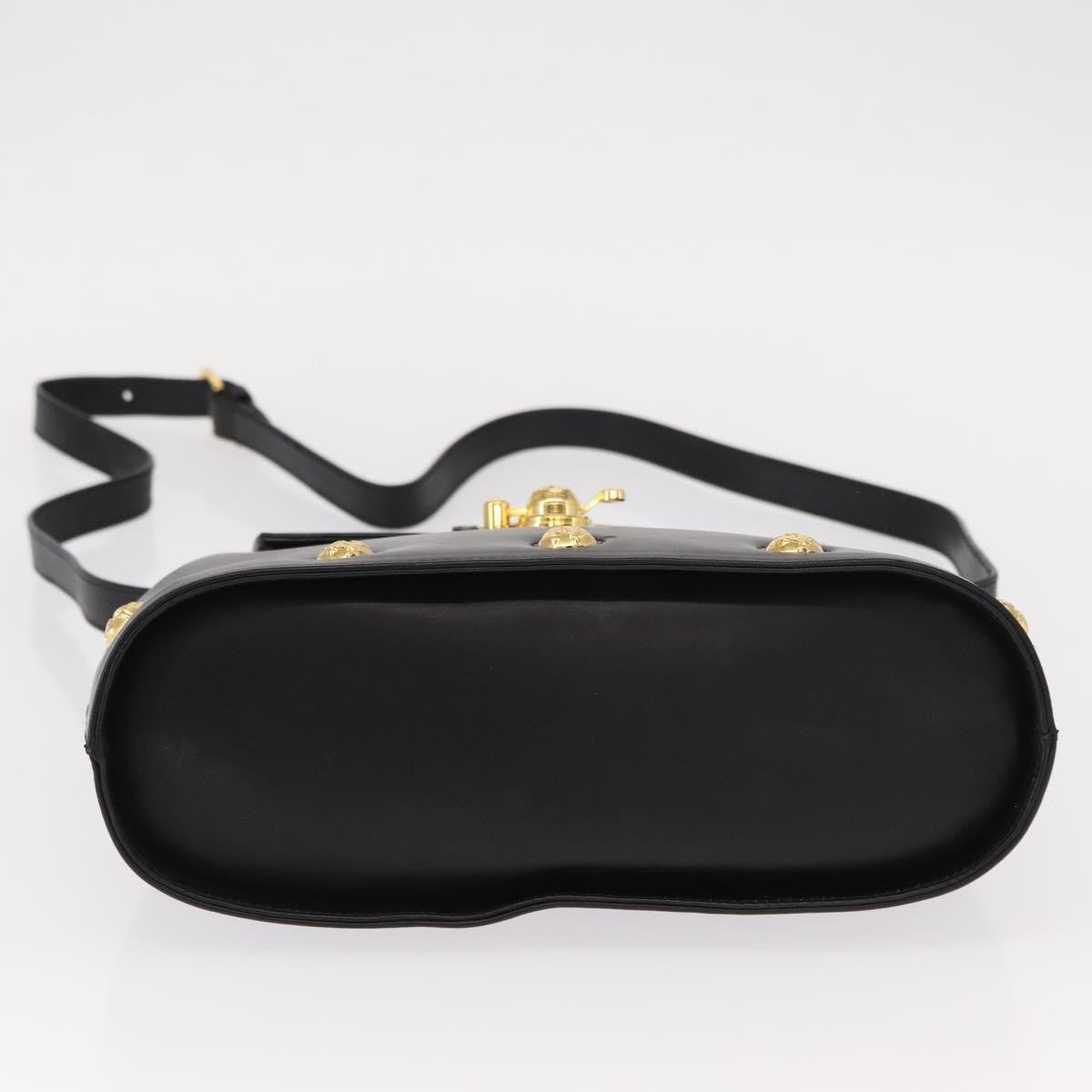 Salvatore Ferragamo Vintage Leather Black Leather Handbag (Pre-Owned)