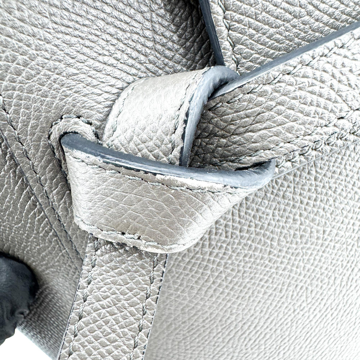 Celine Belt Calfskin Gray Leather Handbag (Pre-Owned)
