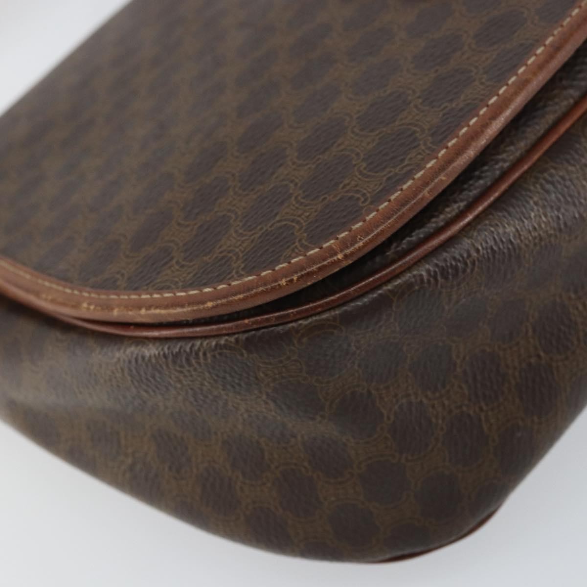 Celine Vintage Macadam Canvas And Leather Brown Canvas Shoulder Bag Bag (Pre-Owned)