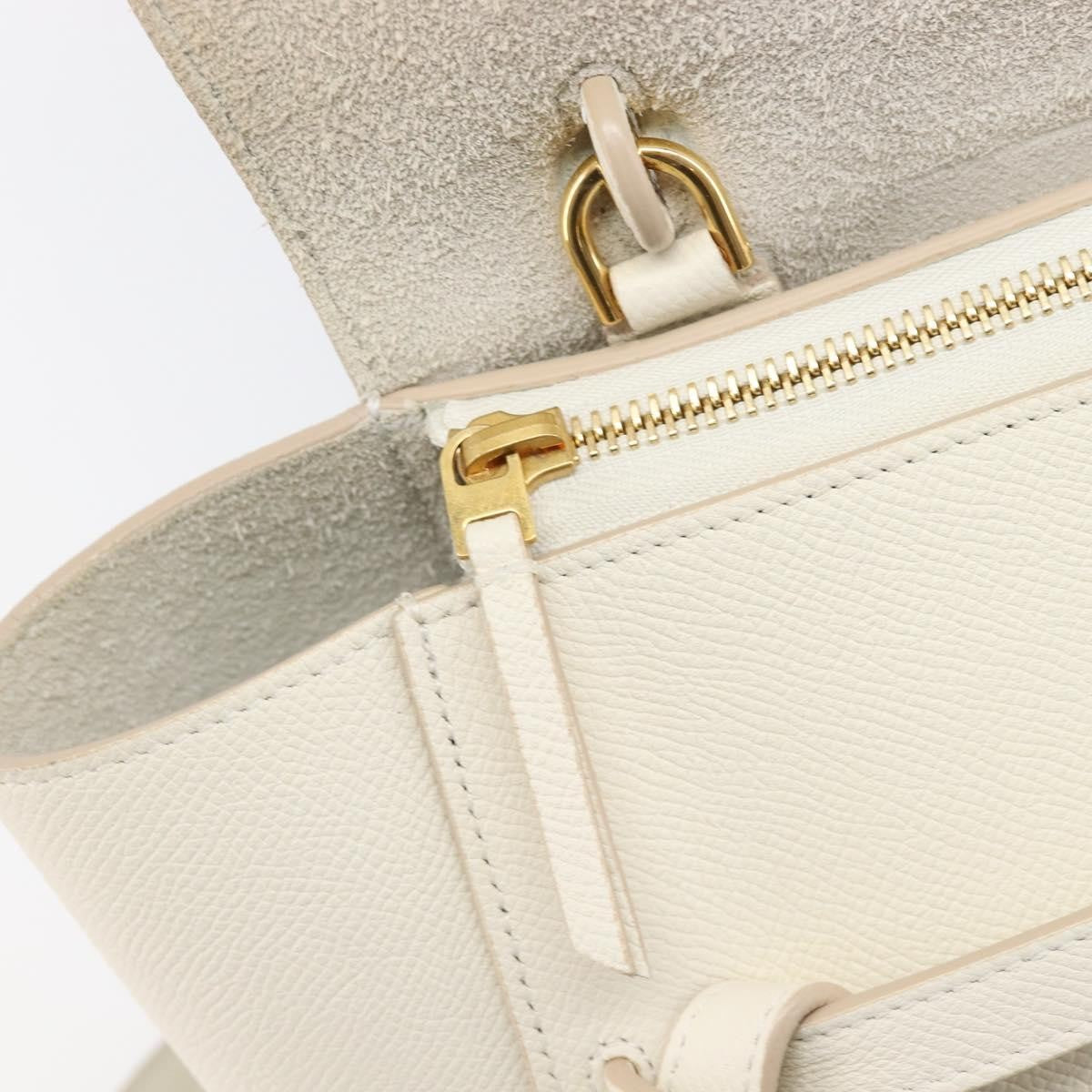 Celine Belt Leather White Leather Handbag (Pre-Owned)
