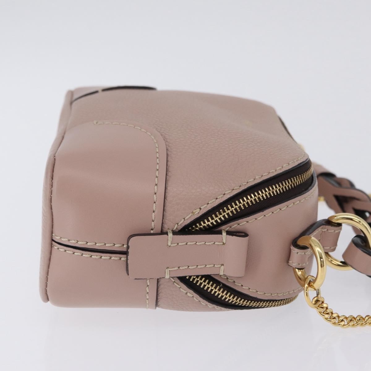 Chloe Daria Chain Leather Pink Leather Handbag (Pre-Owned)