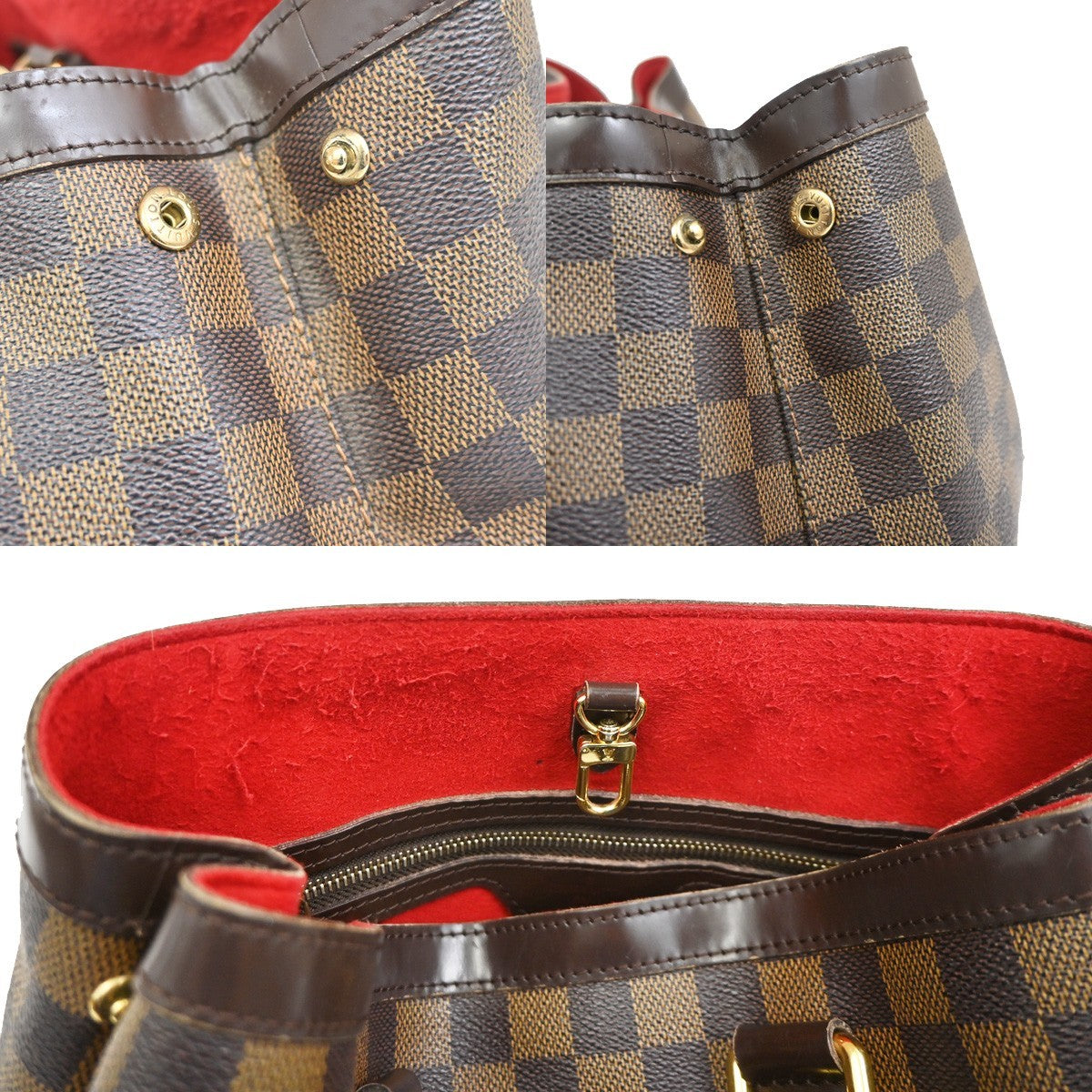 Louis Vuitton Hampstead Damier Brown Canvas Handbag (Pre-Owned)