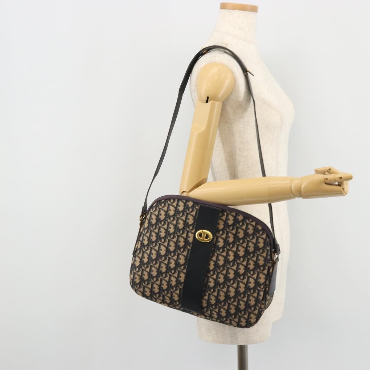 Christian Dior Trotter Shoulder Canvas Navy Canvas Shoulder Bag Bag (Pre-Owned)