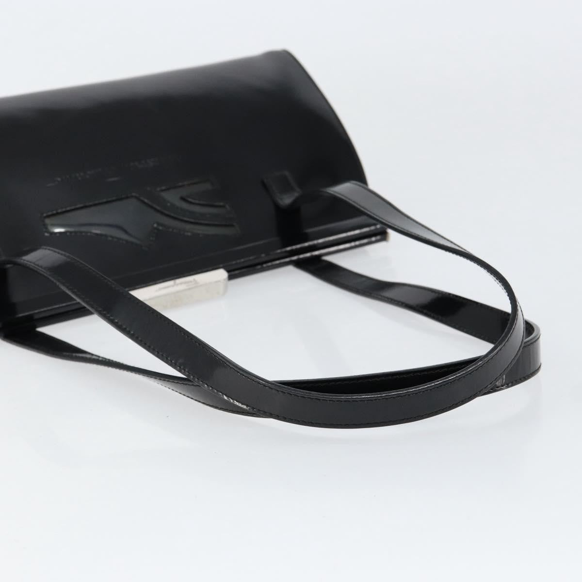 Salvatore Ferragamo Vintage Patent Leather Black Patent_Leather Tote Bag Bag (Pre-Owned)