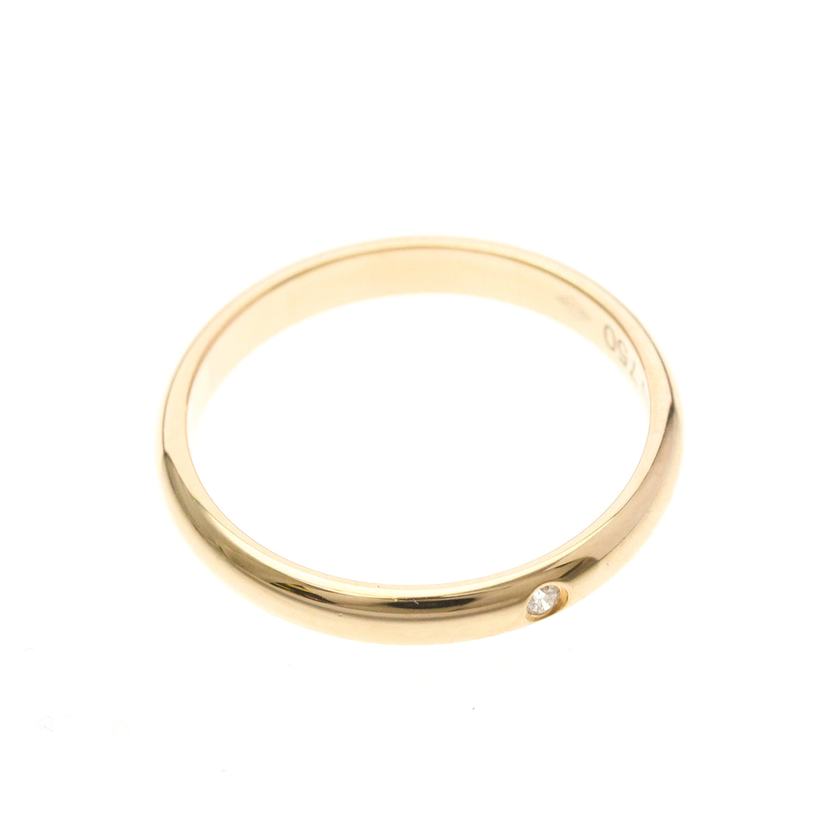 Cartier 1895 Wedding Band 18K Rose Gold With Diamond Gold Pink_Gold Ring Jewelry (Pre-Owned)