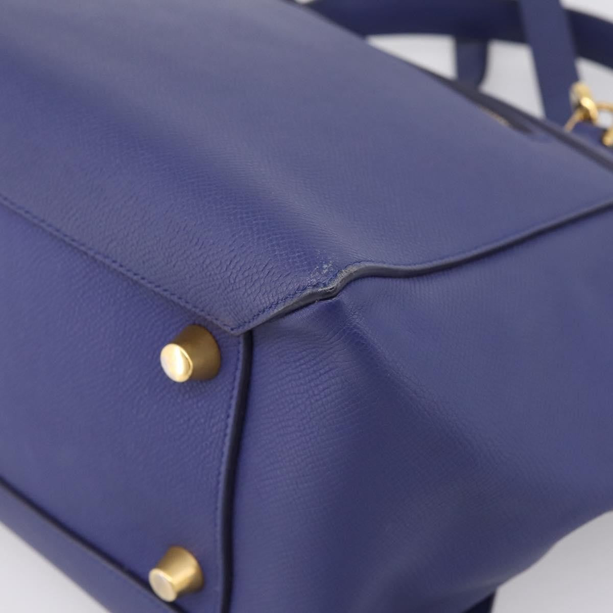 Celine Belt Leather Blue Leather Handbag (Pre-Owned)