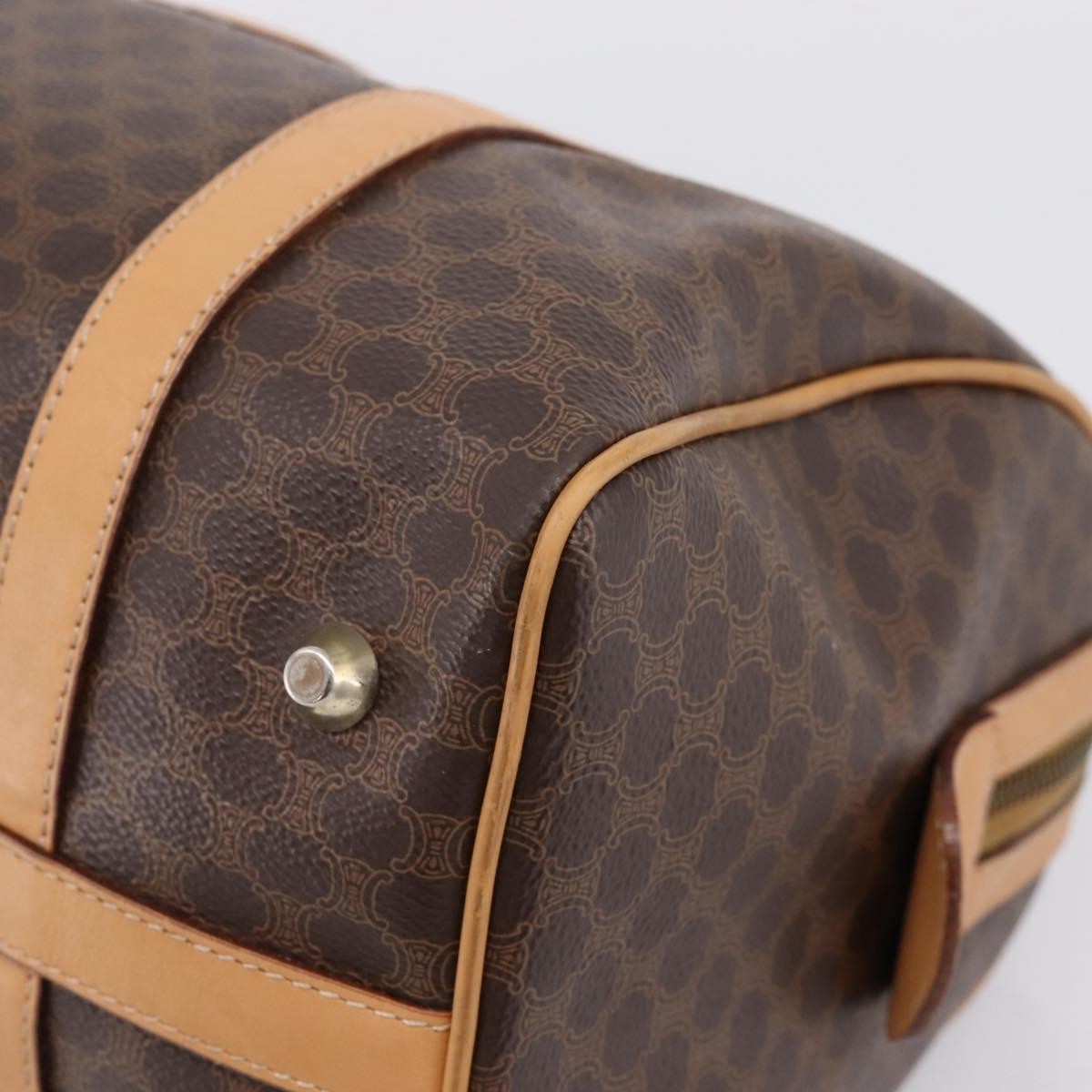 Celine Boston Macadam Canvas Brown Canvas Travel Bag Bag (Pre-Owned)