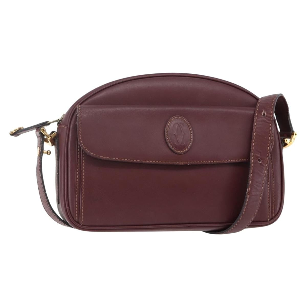 Cartier Must De Cartier Leather Burgundy Leather Bag (Pre-Owned)