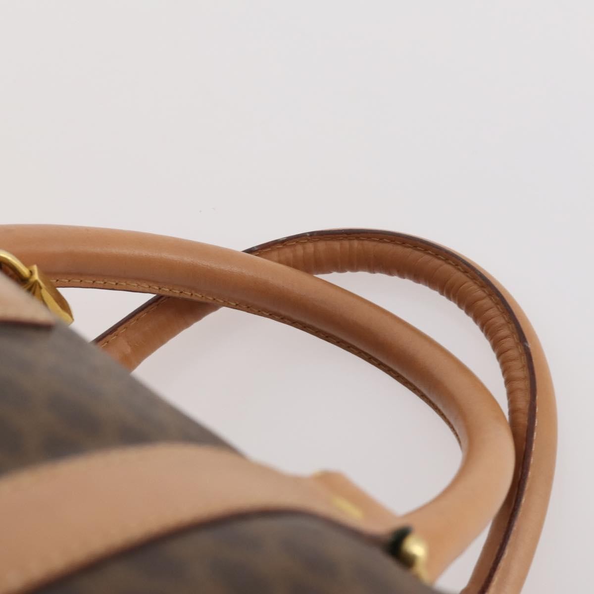 Celine Vintage Duffle Canvas And Leather Brown Canvas Travel Bag Bag (Pre-Owned)