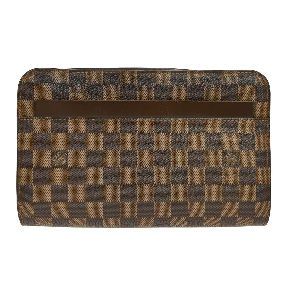 Louis Vuitton Pochette Saint Louis Damier Ebene Brown Canvas Clutche & Pouche Bag (Pre-Owned)