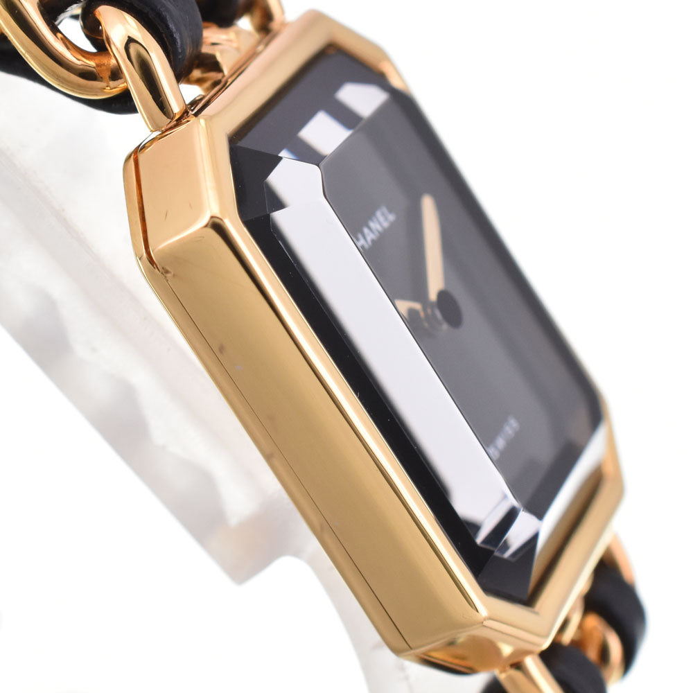 Chanel Premiere Rock Quartz Plated Metal And Leather Watch (Pre-Owned)