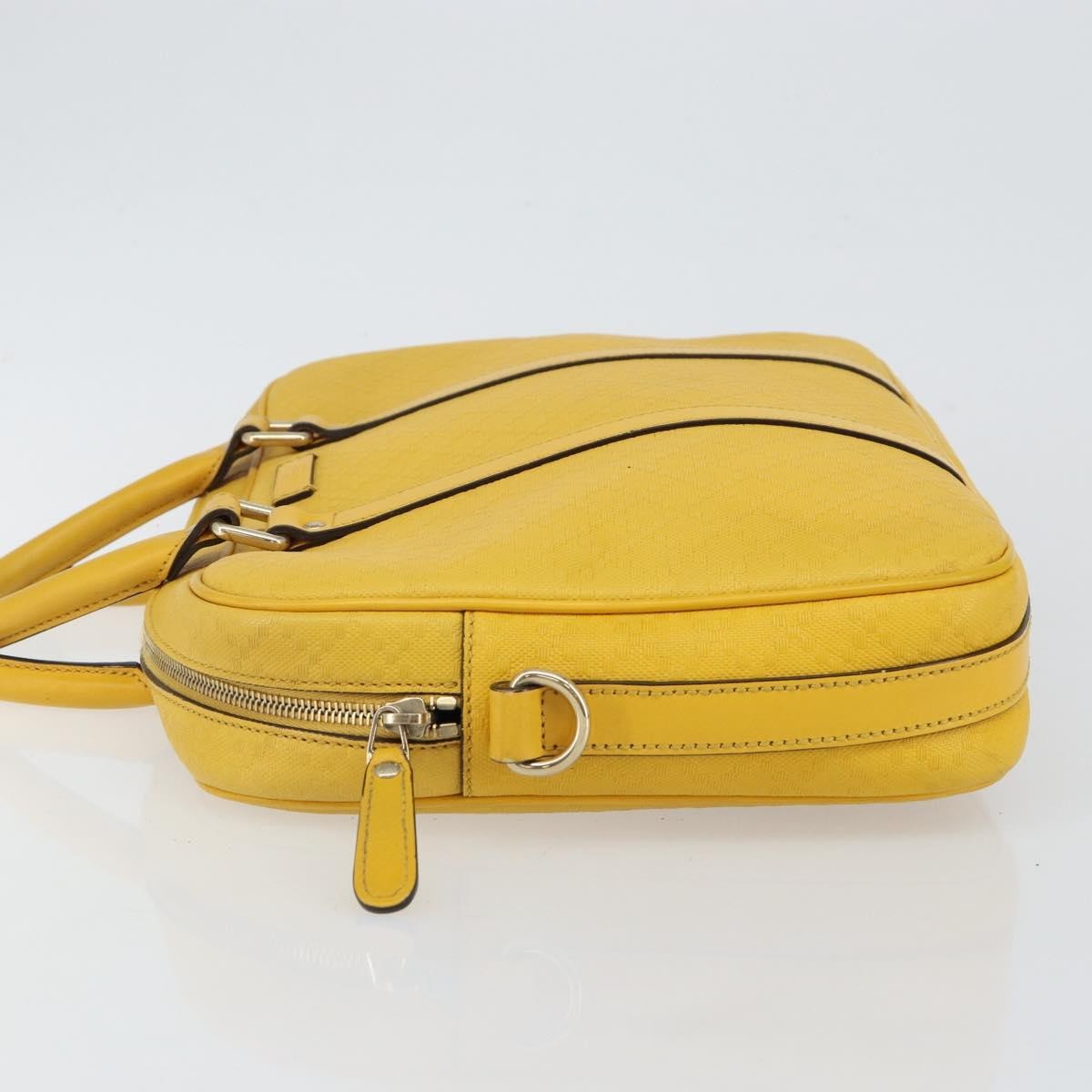 Gucci Diamante Bright Leather Yellow Leather Bag (Pre-Owned)