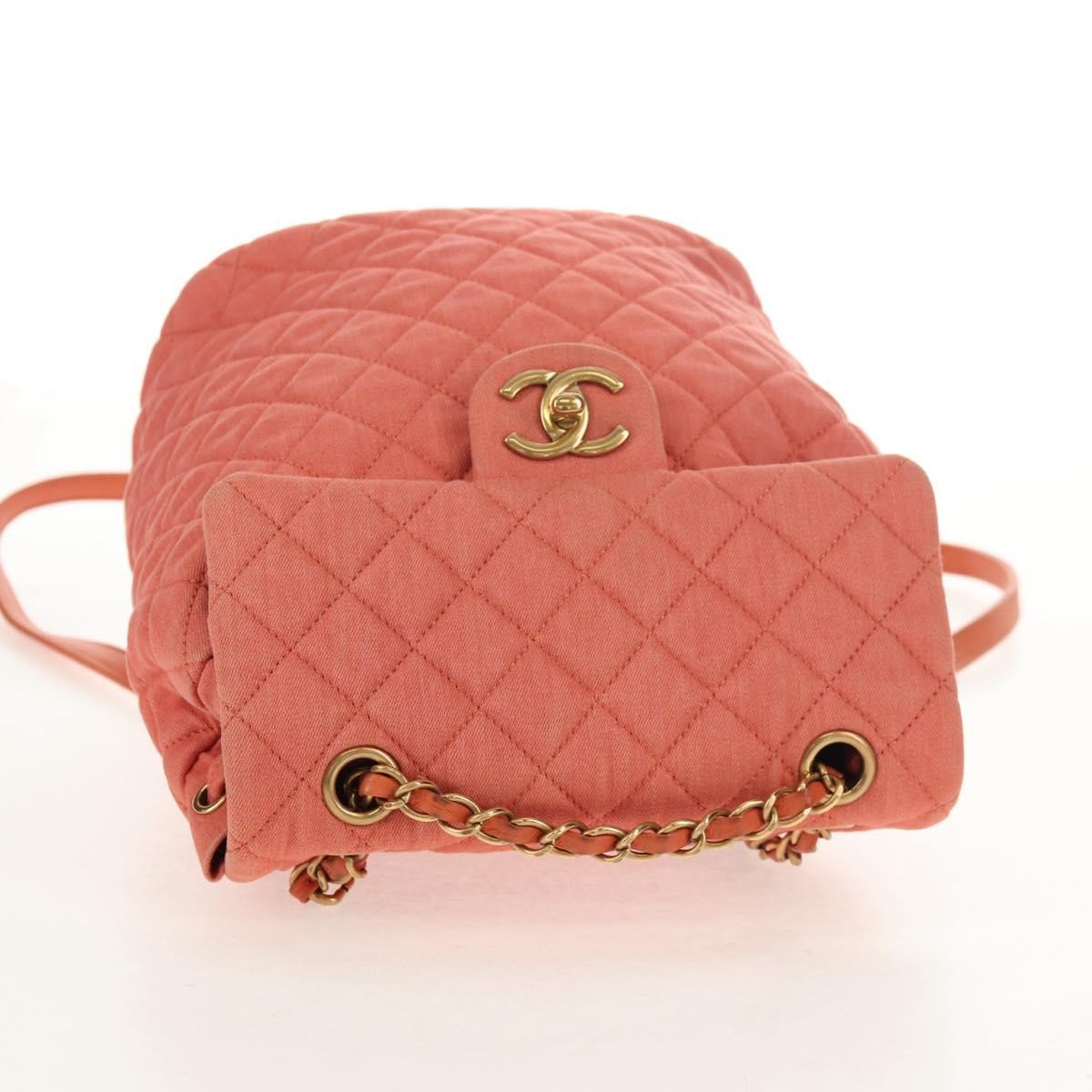 Chanel Vintage Flap Denim Pink Denim_Jeans Backpack Bag (Pre-Owned)