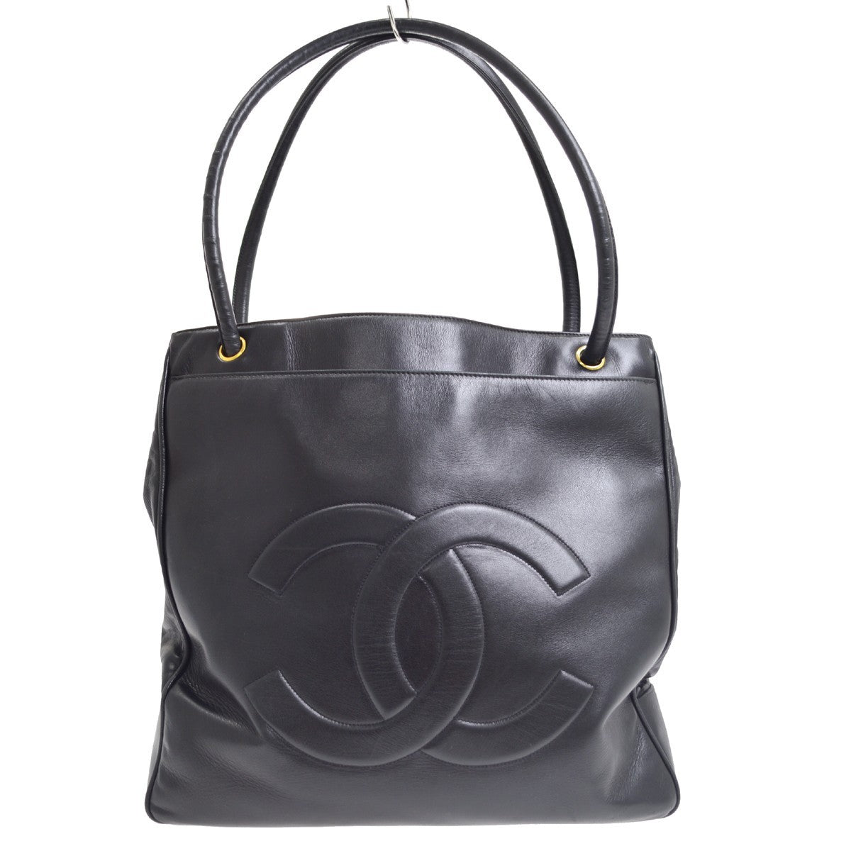 Chanel Vintage Timeless Cc Charm Leather Black Leather Shoulder Bag Bag (Pre-Owned)
