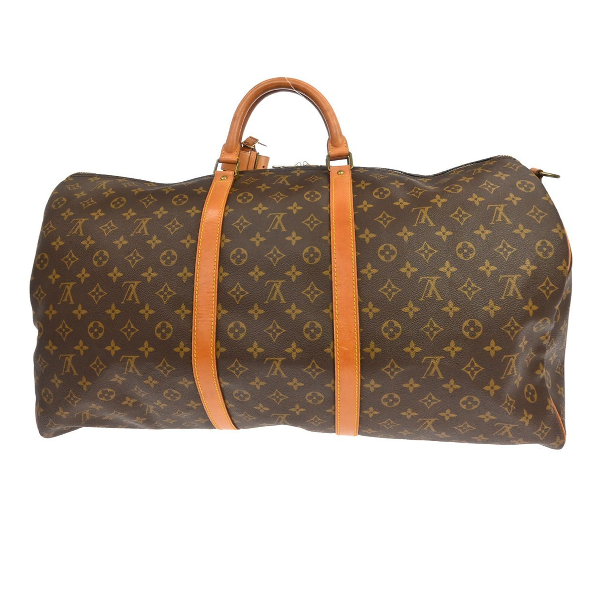 Louis Vuitton Keepall Bandoulière Monogram Brown Canvas Travel Bag Bag (Pre-Owned)