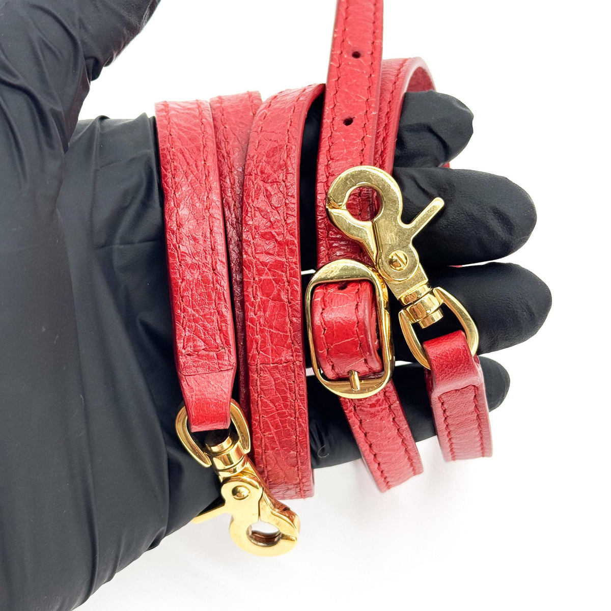 Balenciaga Classic Studs Envelope Strap Clutch Leather Red Leather Clutche & Pouche Bag (Pre-Owned)