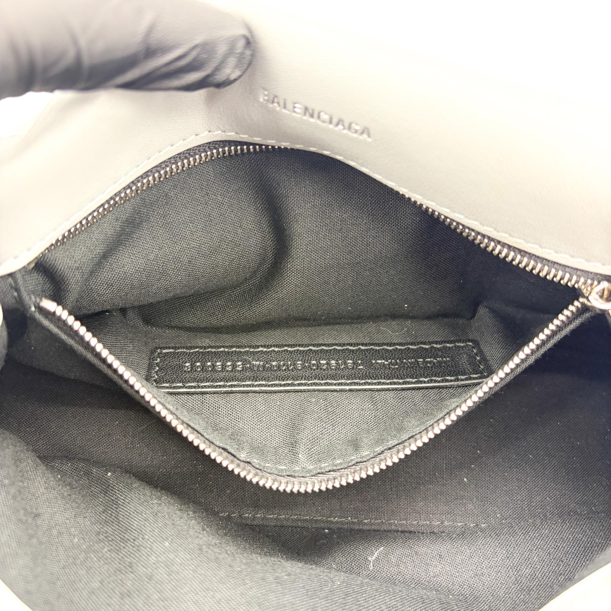 Balenciaga Crush Charm Chain Flap Leather Silver Leather Handbag (Pre-Owned)