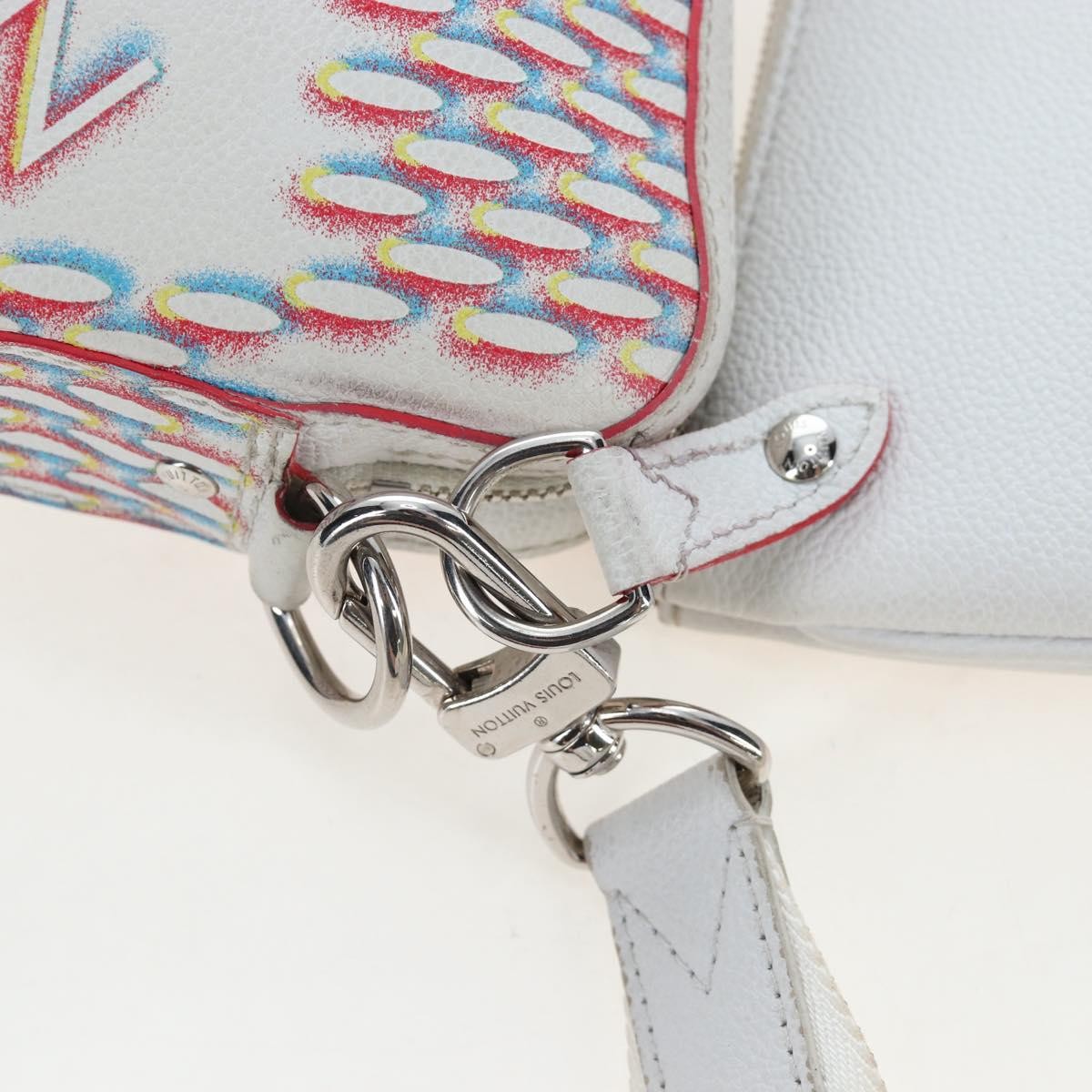 Louis Vuitton Trio Messenger Limited Edition Damier Spray Leather White Canvas Handbag (Pre-Owned)