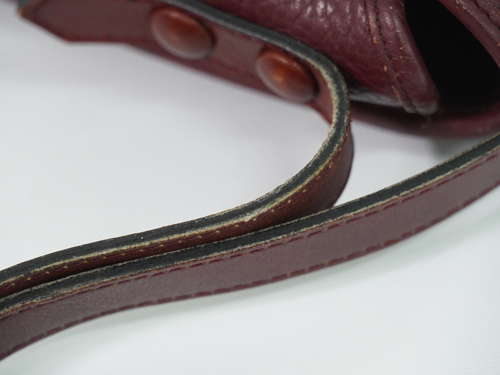 Christian Dior Vintage Cd Flap Leather Burgundy Leather Shoulder Bag Bag (Pre-Owned)