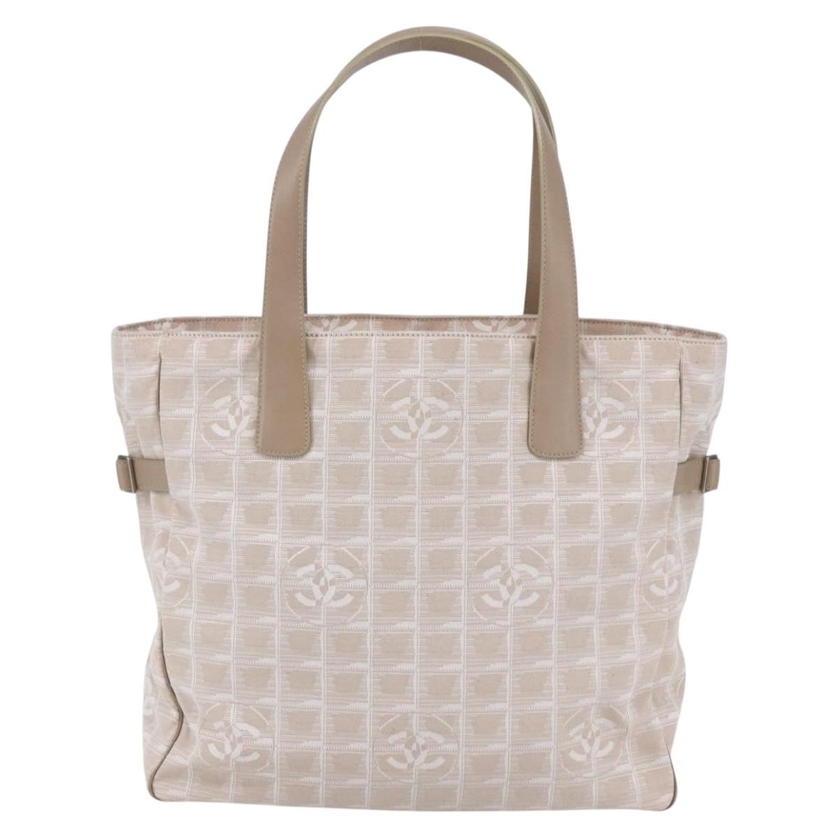 Chanel Travel Line Tote Nylon Pink Canvas Bag (Pre-Owned)
