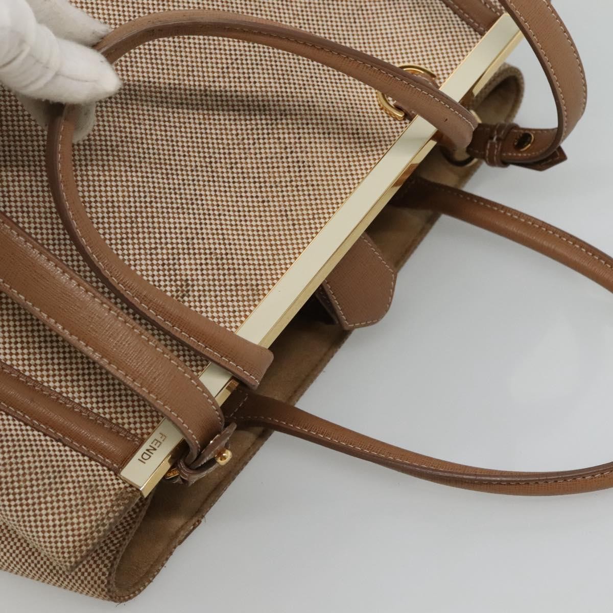 Fendi 2Jours Canvas Beige Canvas Tote Bag Bag (Pre-Owned)