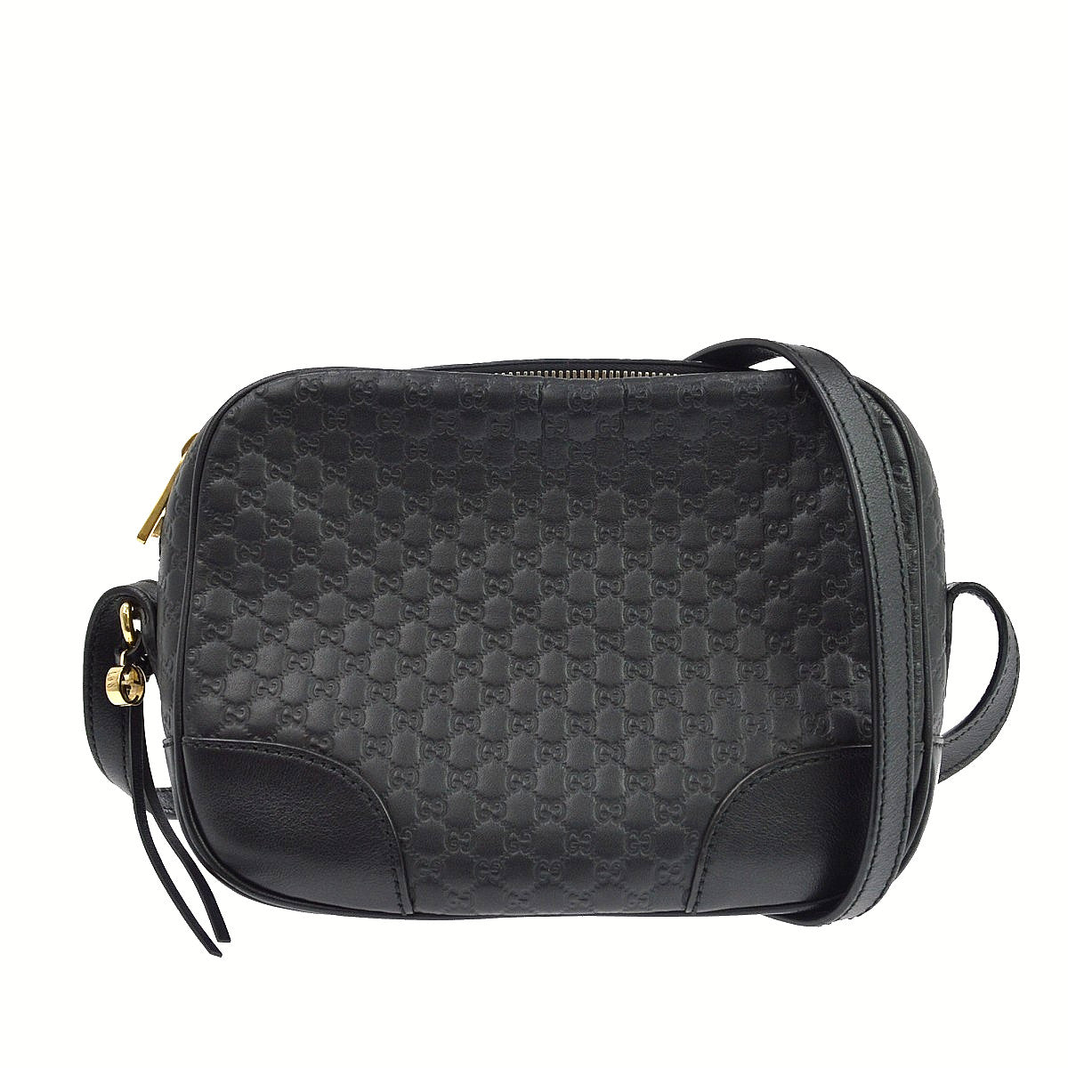 Gucci Bree Disco Microguccissima Leather Black Leather Crossbody Bag Bag (Pre-Owned)