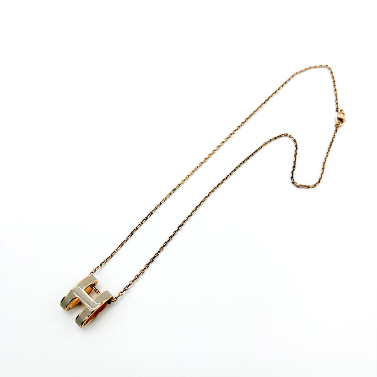 Hermes Pop H Pendant Chain Metal And Enamel Beige Other Necklace Jewelry (Pre-Owned)