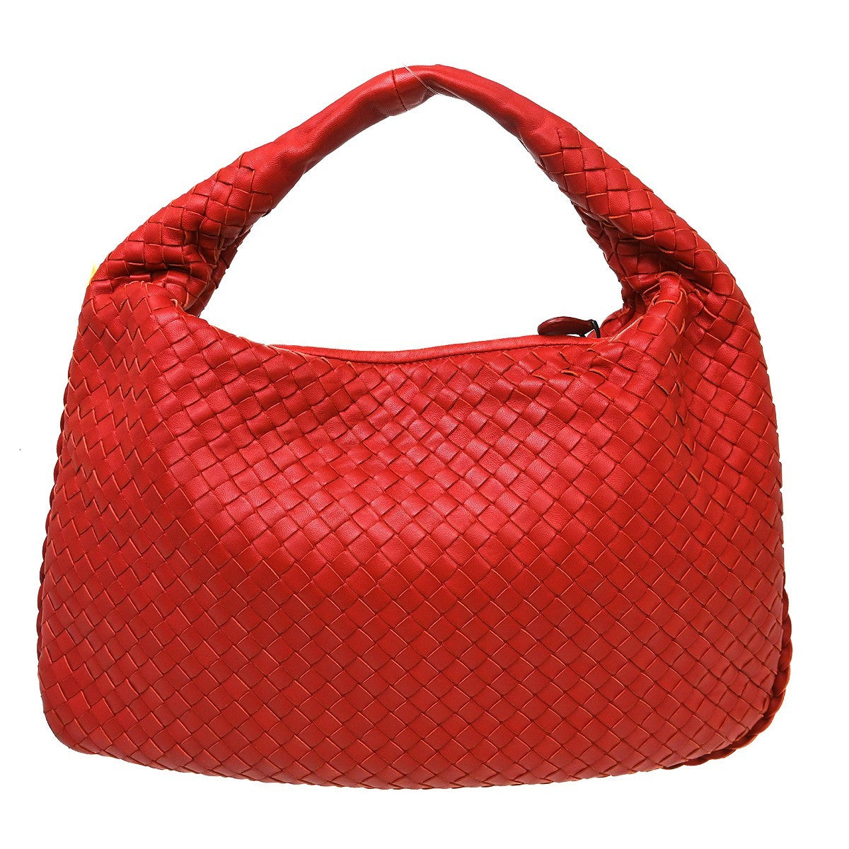 Bottega Veneta Veneta Hobo Intrecciato Nappa Red Leather Handbag (Pre-Owned)