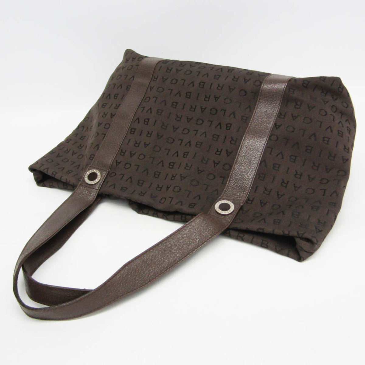 Bvlgari Logomania Canvas Brown Canvas Tote Bag Bag (Pre-Owned)