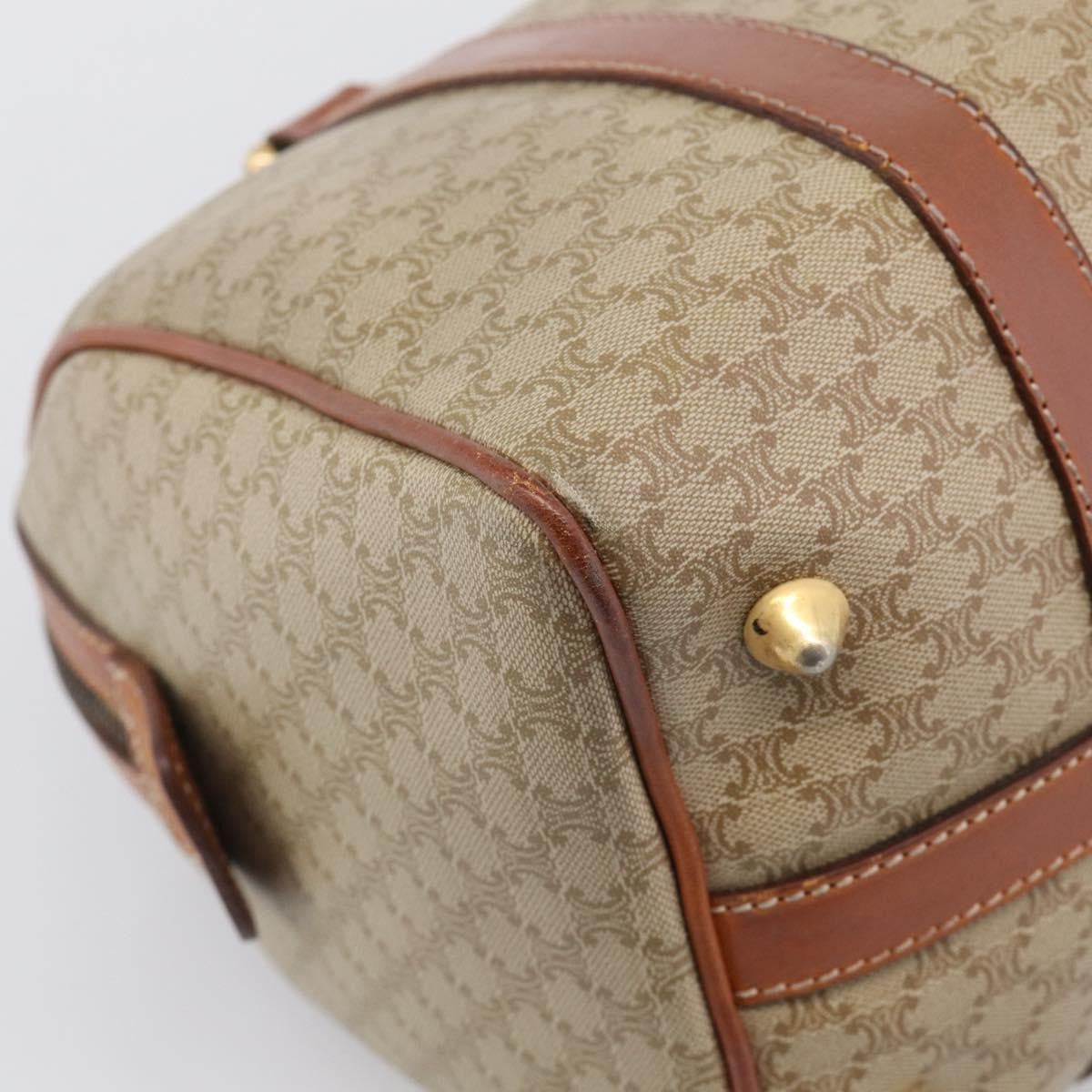 Celine Macadam Macadam With Leather Beige Canvas Tote Bag Bag (Pre-Owned)