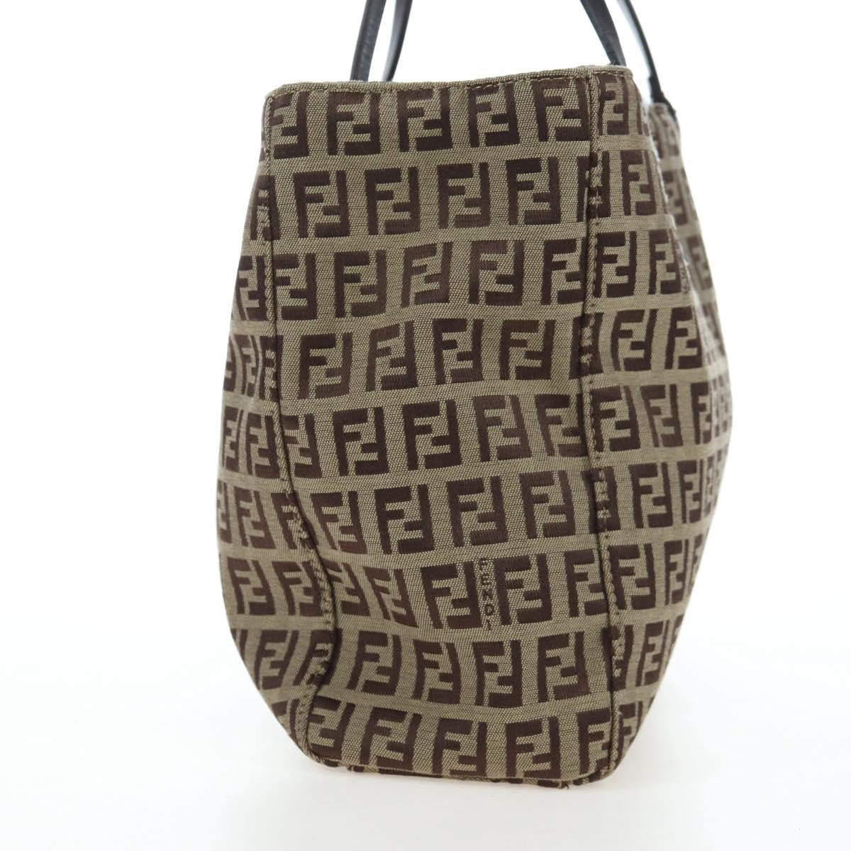 Fendi Vintage Shopping Tote Zucchino Canvas Beige Canvas Shoulder Bag Bag (Pre-Owned)