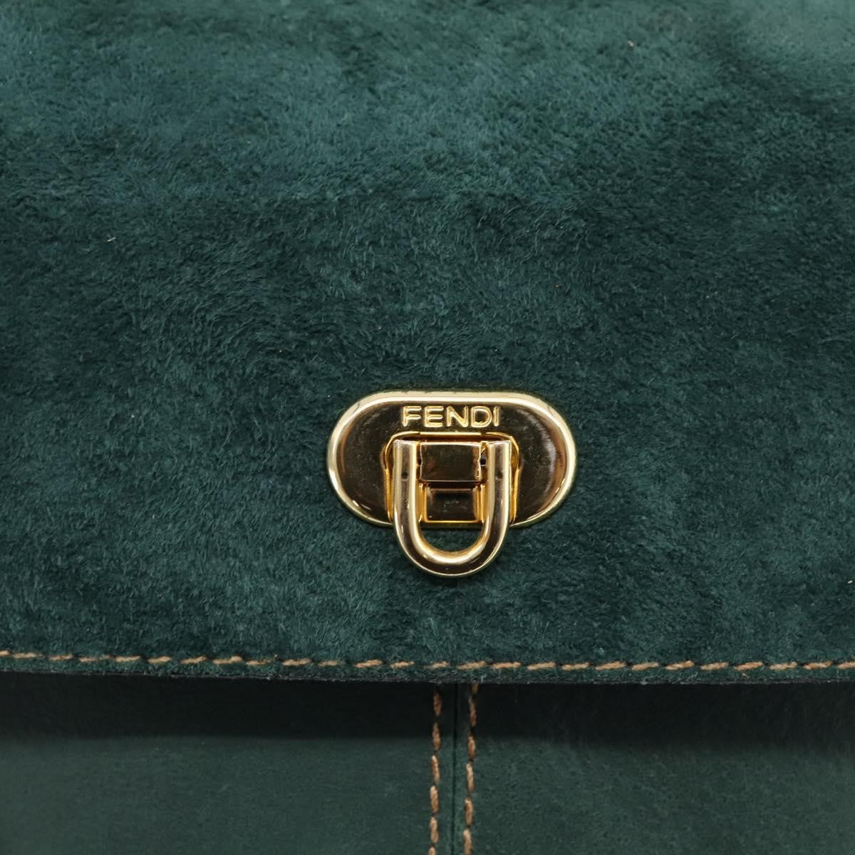 Fendi Handbag Suede Green Suede Handbag (Pre-Owned)