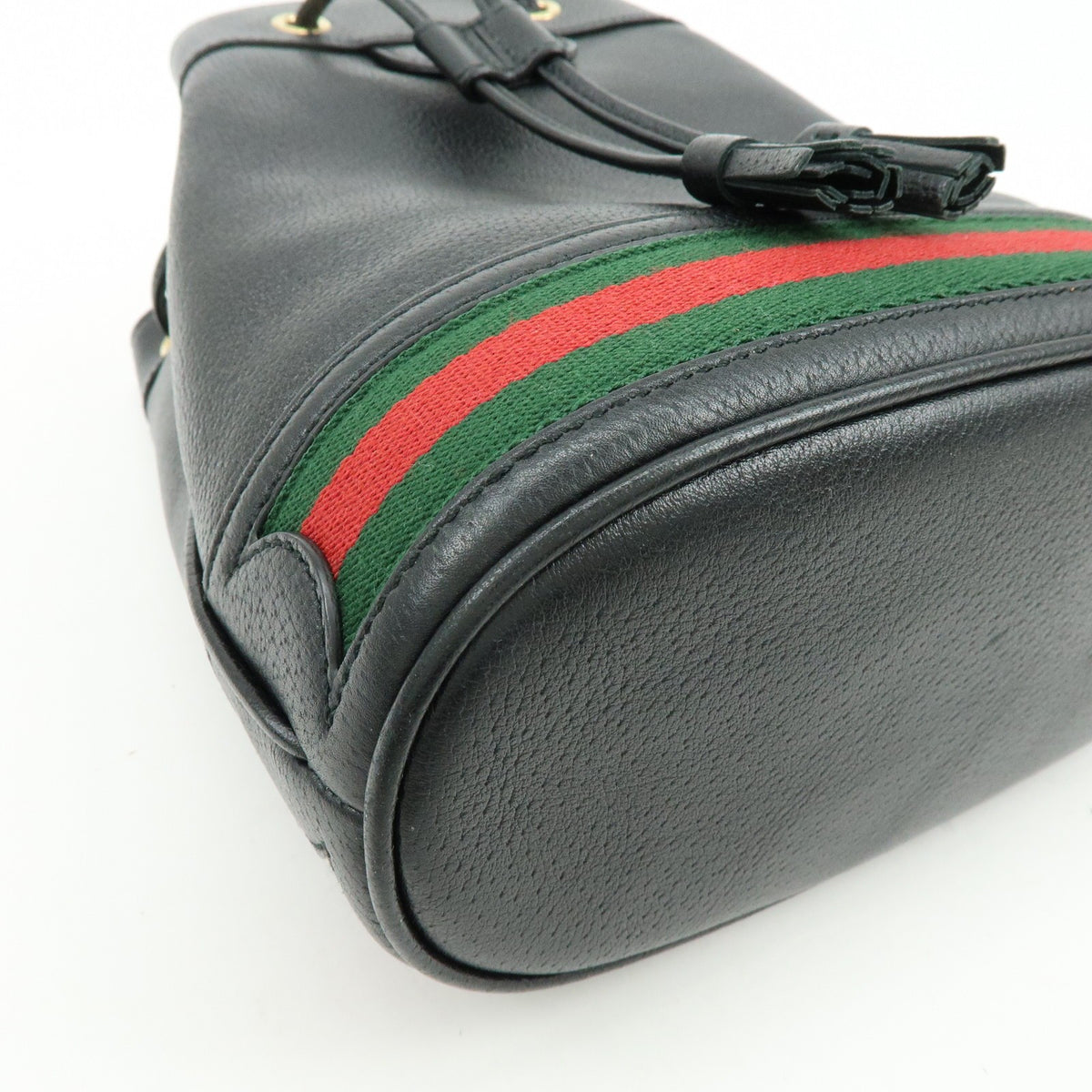 Gucci Ophidia Bucket Leather Black Leather Handbag (Pre-Owned)