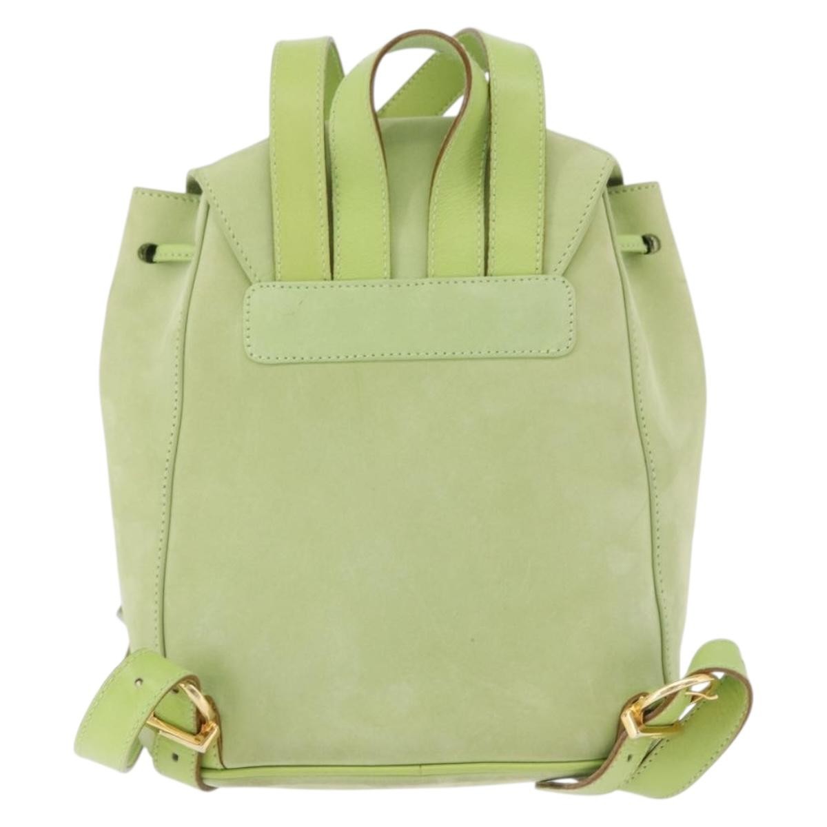 Salvatore Ferragamo Gancini Suede Green Suede Backpack Bag (Pre-Owned)