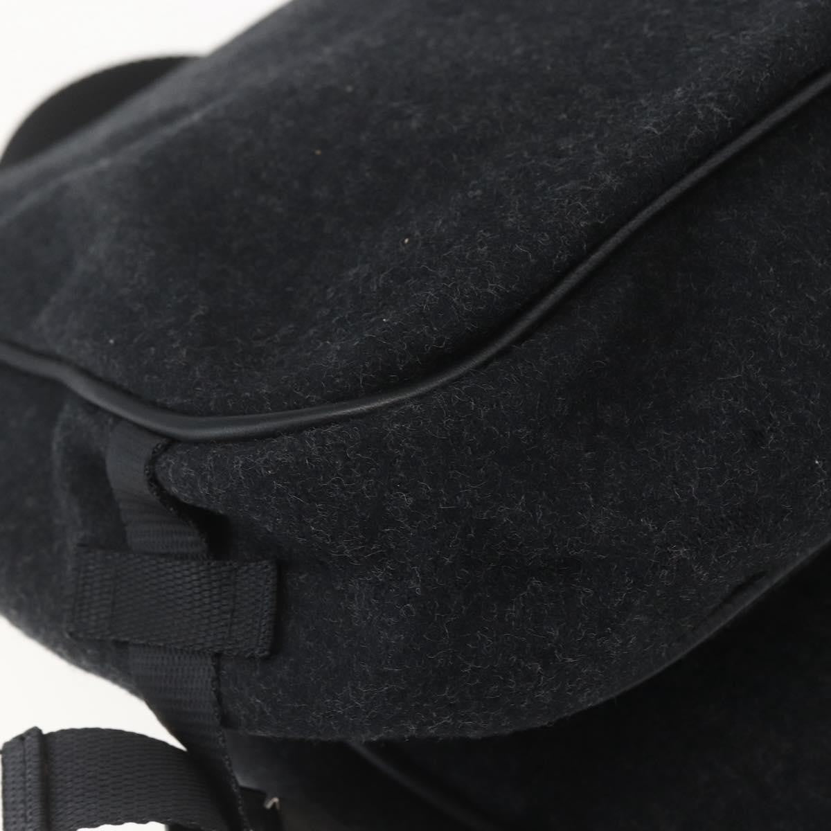 Prada Shoulder Wool Black Wool Shoulder Bag Bag (Pre-Owned)