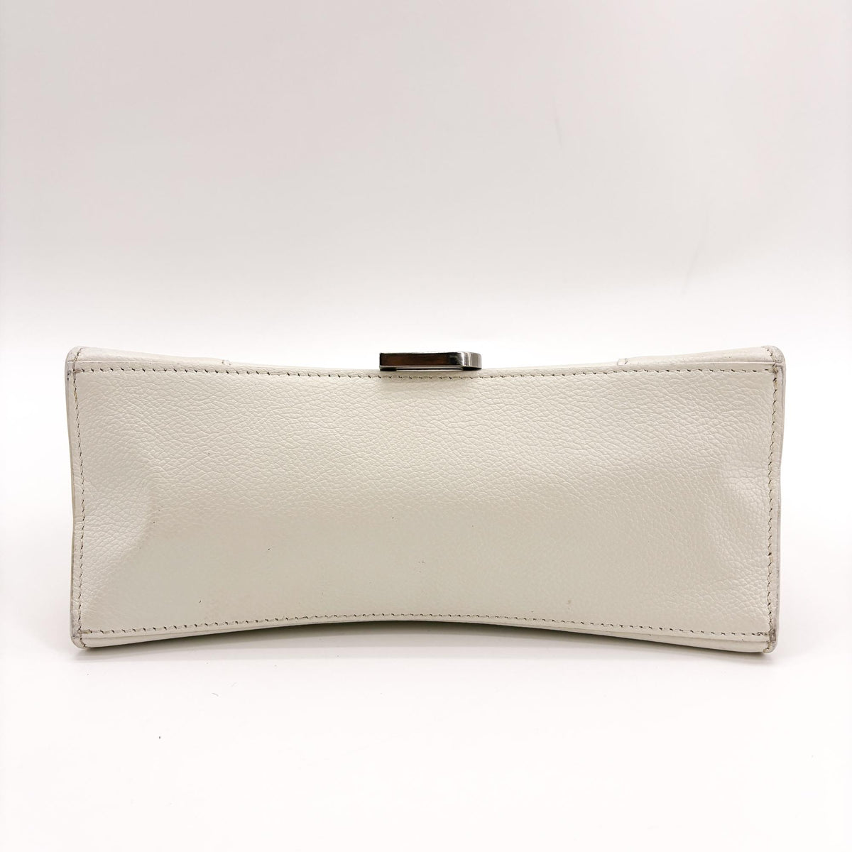 Balenciaga Hourglass Top Handle Leather White Leather Handbag (Pre-Owned)