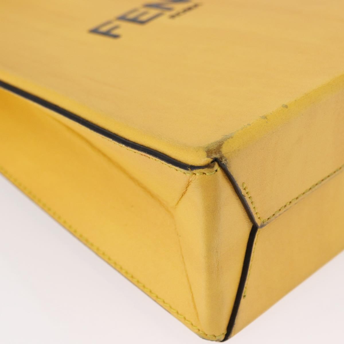 Fendi Pack Shopping Tote Leather Yellow Leather Handbag (Pre-Owned)