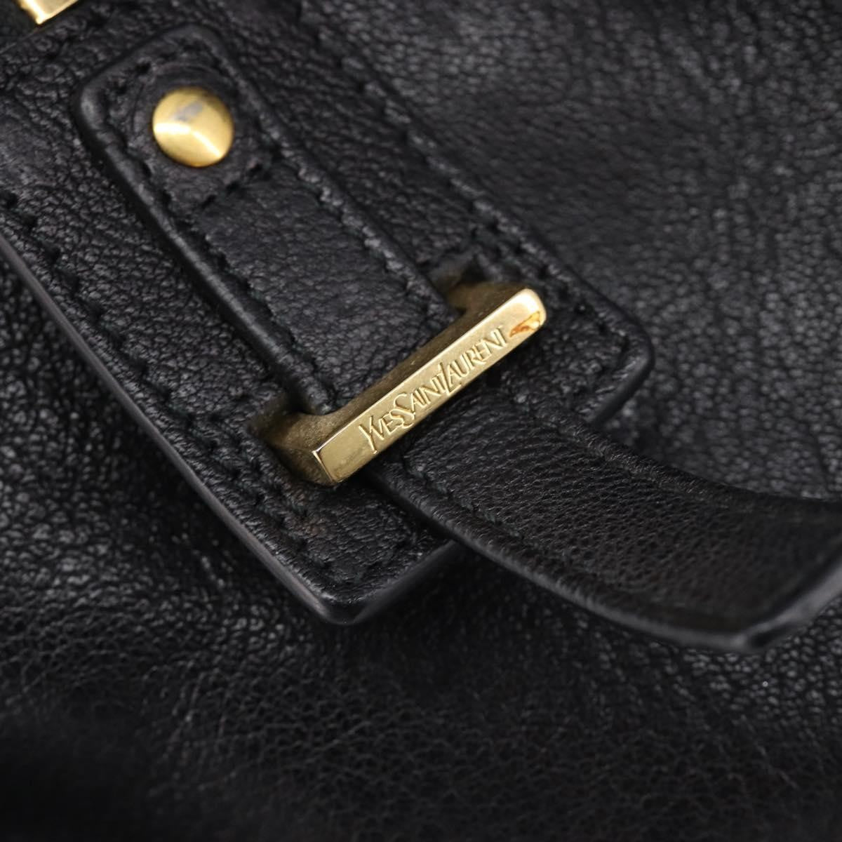 Saint Laurent Classic Y Cabas Leather Black Leather Tote Bag Bag (Pre-Owned)