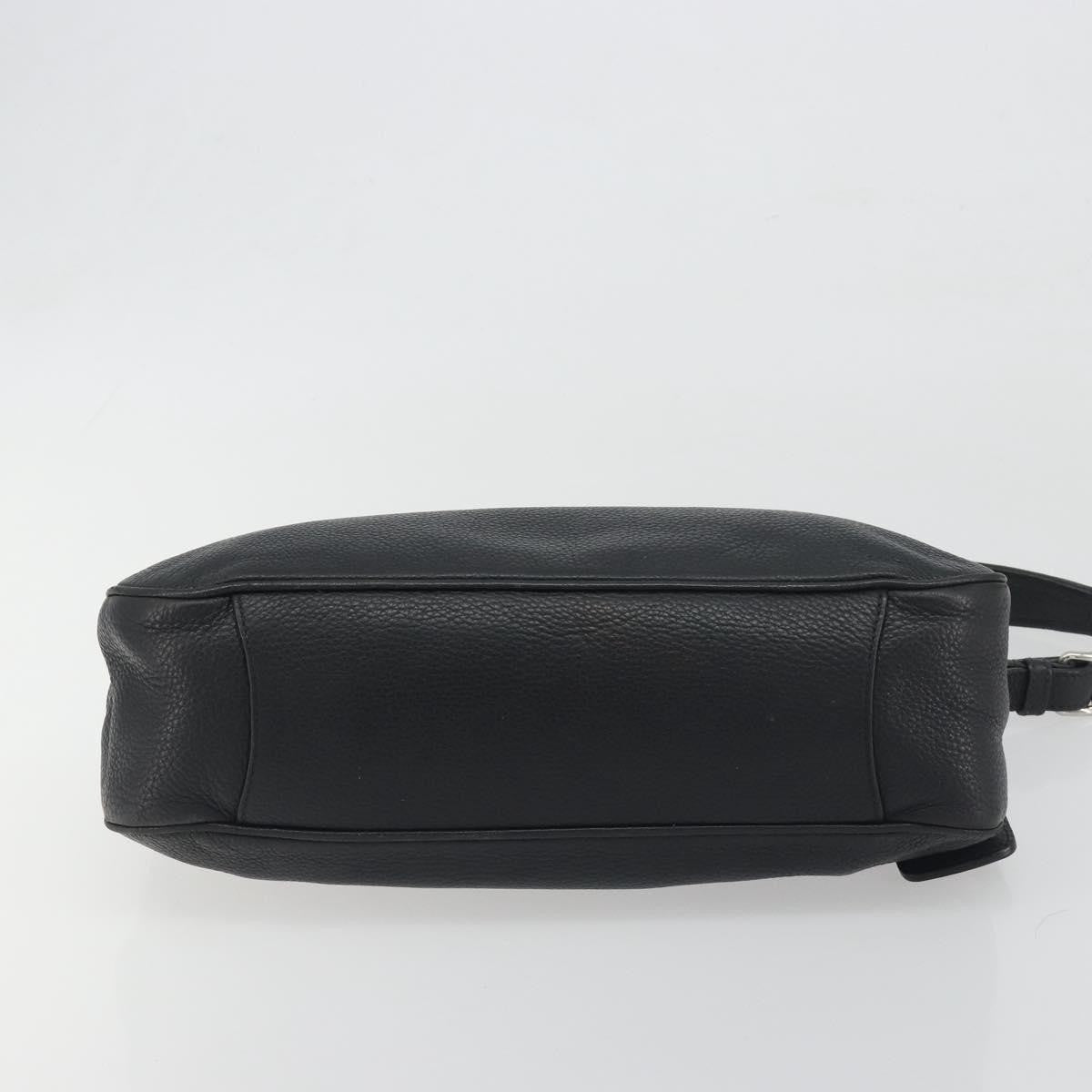 Prada Vitellino Mordo Hobo Leather Black Leather Shoulder Bag Bag (Pre-Owned)