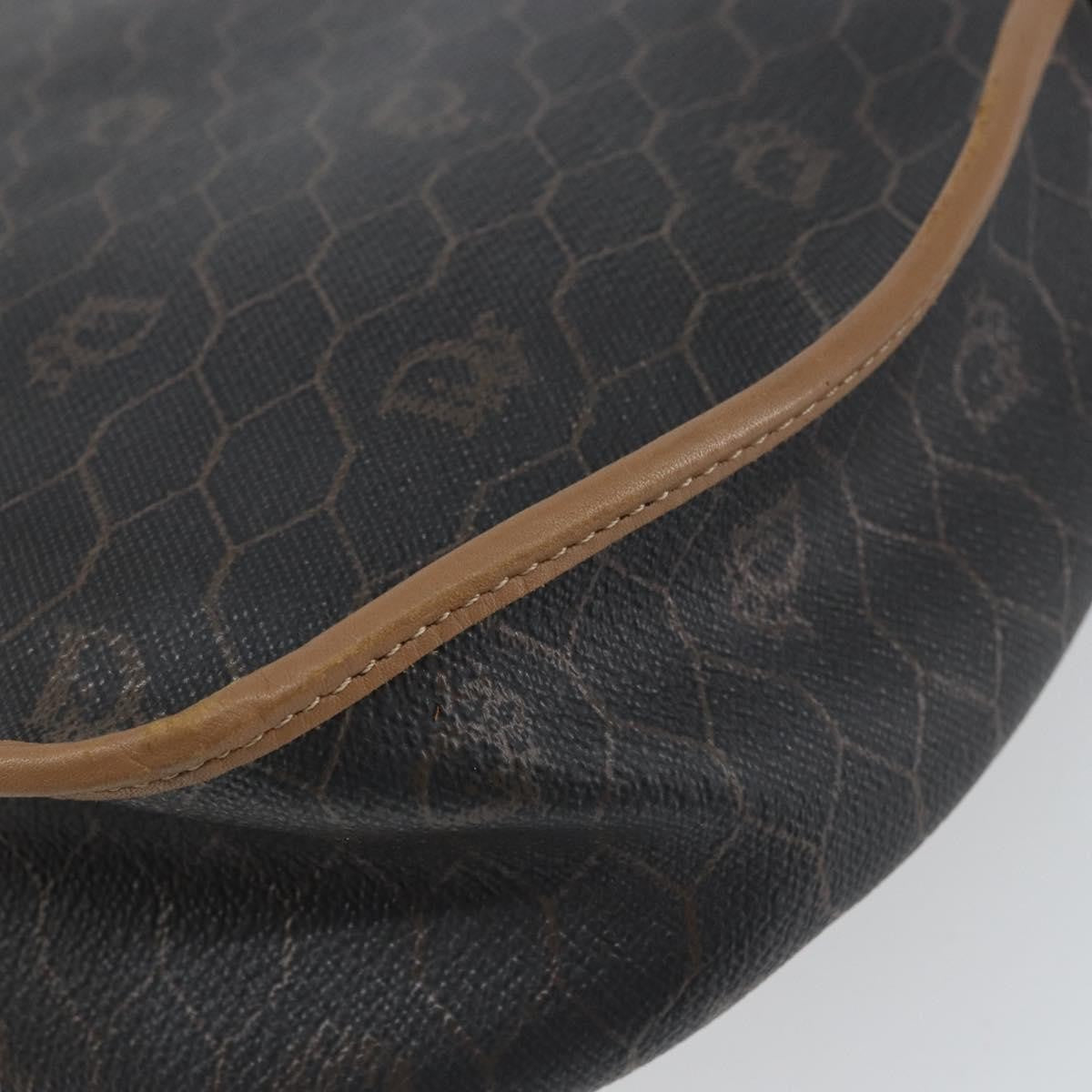 Christian Dior Vintage Honeycomb Flap Coated Canvas Black Canvas Shoulder Bag Bag (Pre-Owned)