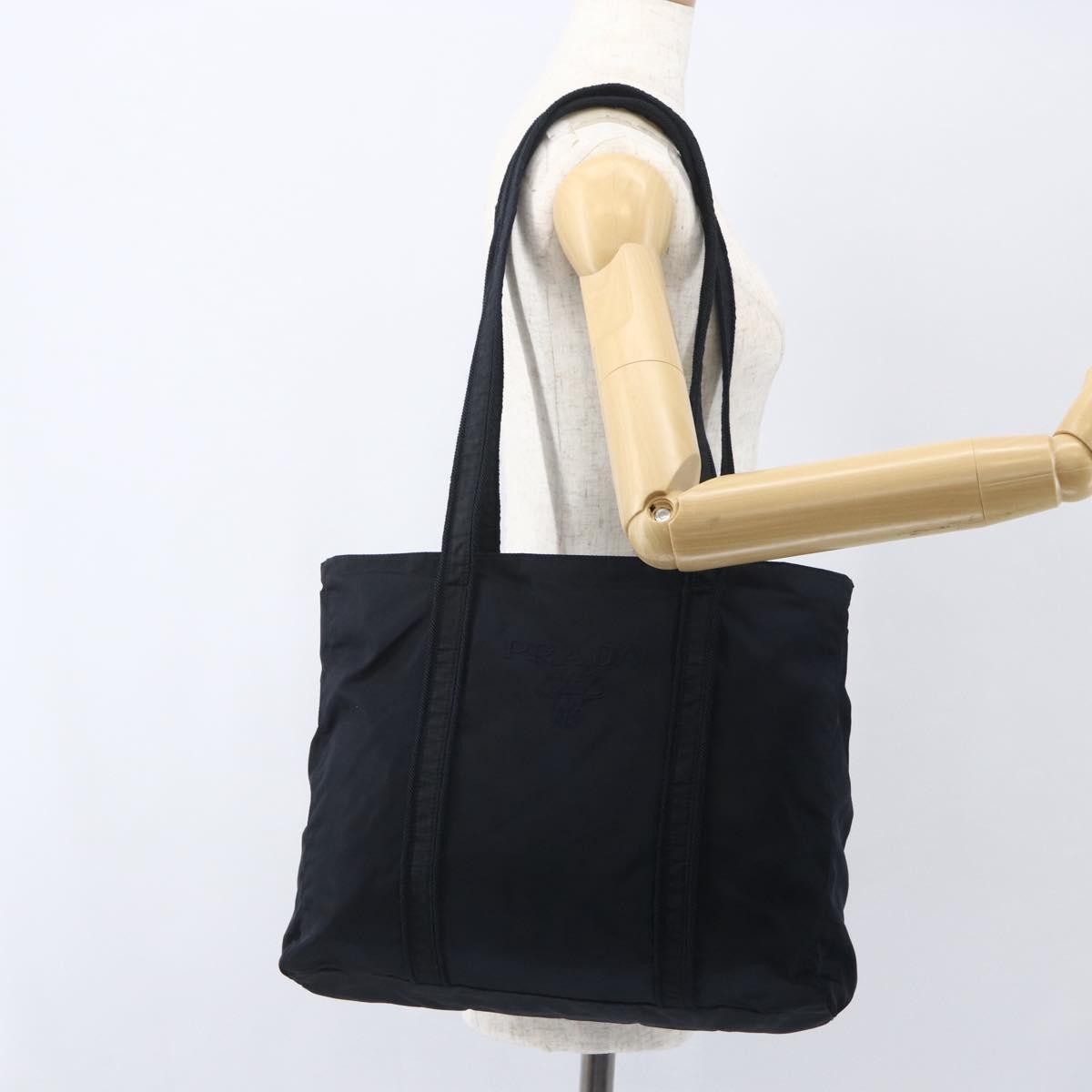 Prada Vintage Tessuto Black Nylon Shoulder Bag Bag (Pre-Owned)