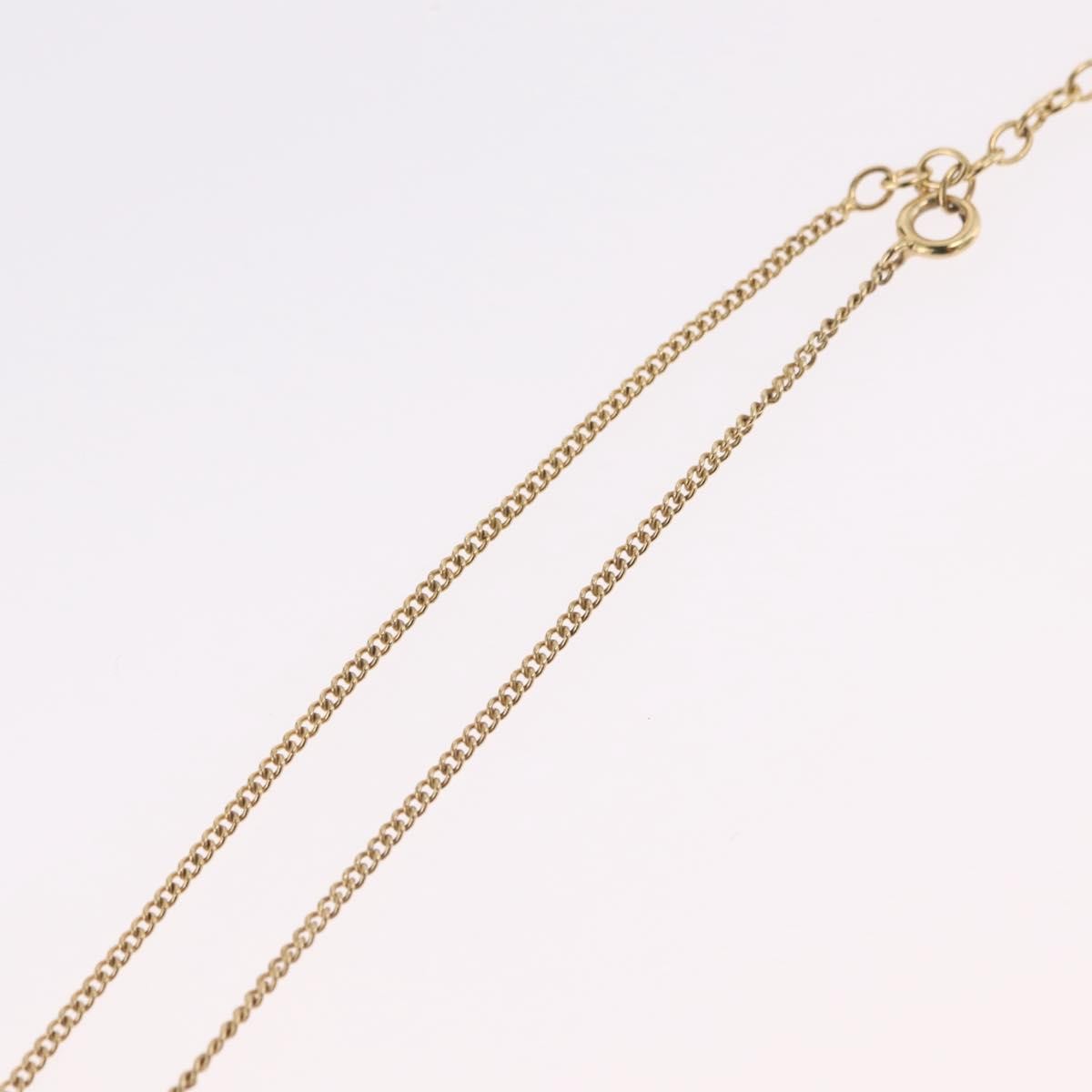 Christian Dior Round Logo Pendant Metal With Crystal Gold Metal Necklace Jewelry (Pre-Owned)