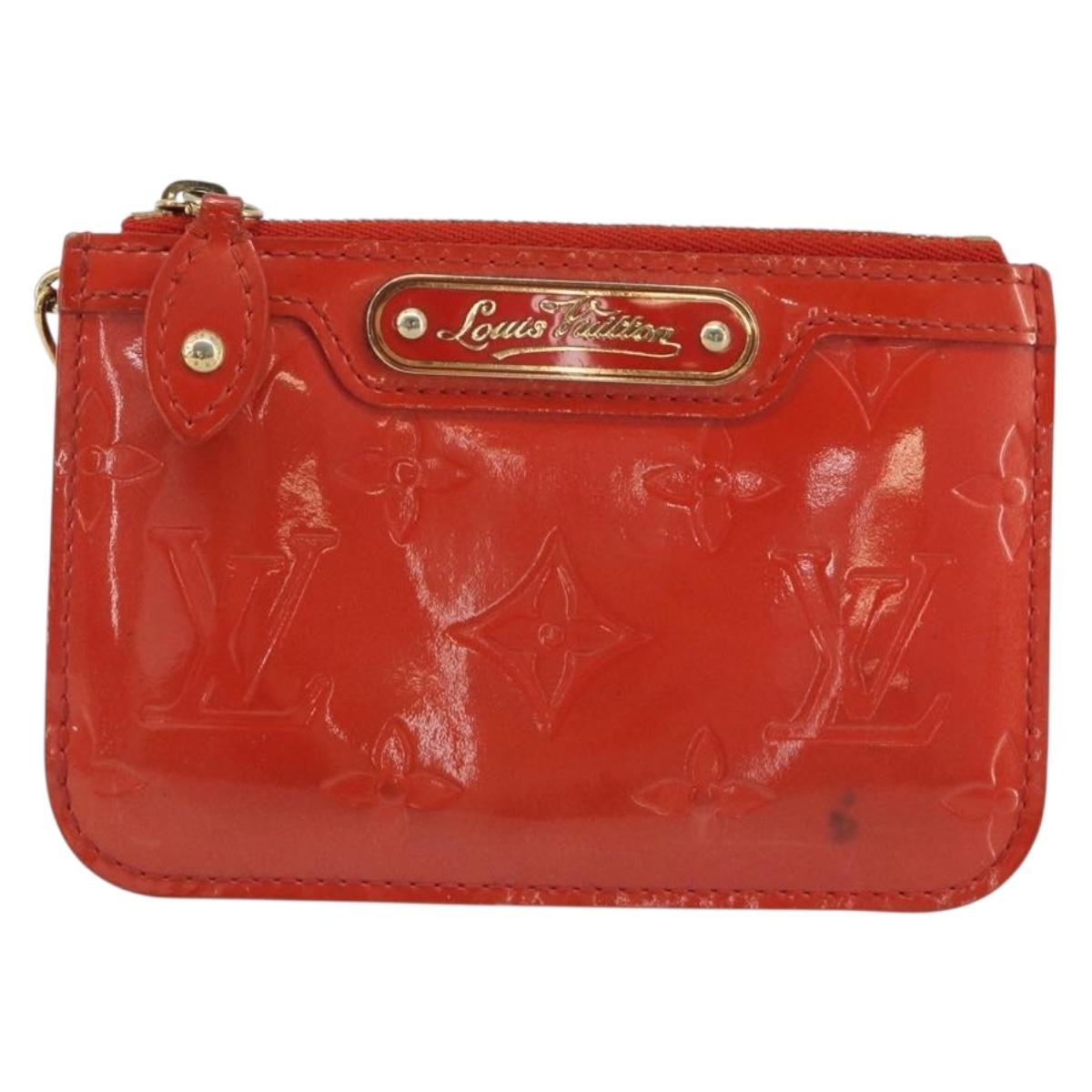 Louis Vuitton Pochette Clés Nm Monogram Vernis Patent Leather Orange Patent_Leather Wallets Accessory (Pre-Owned)