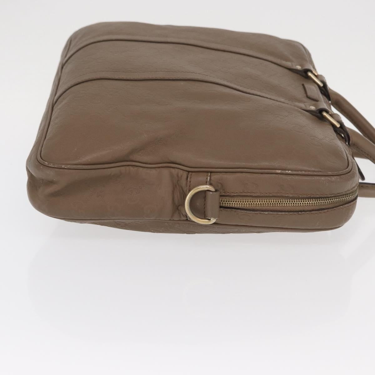 Gucci Convertible Briefcase Leather Brown Leather Briefcase Bag (Pre-Owned)