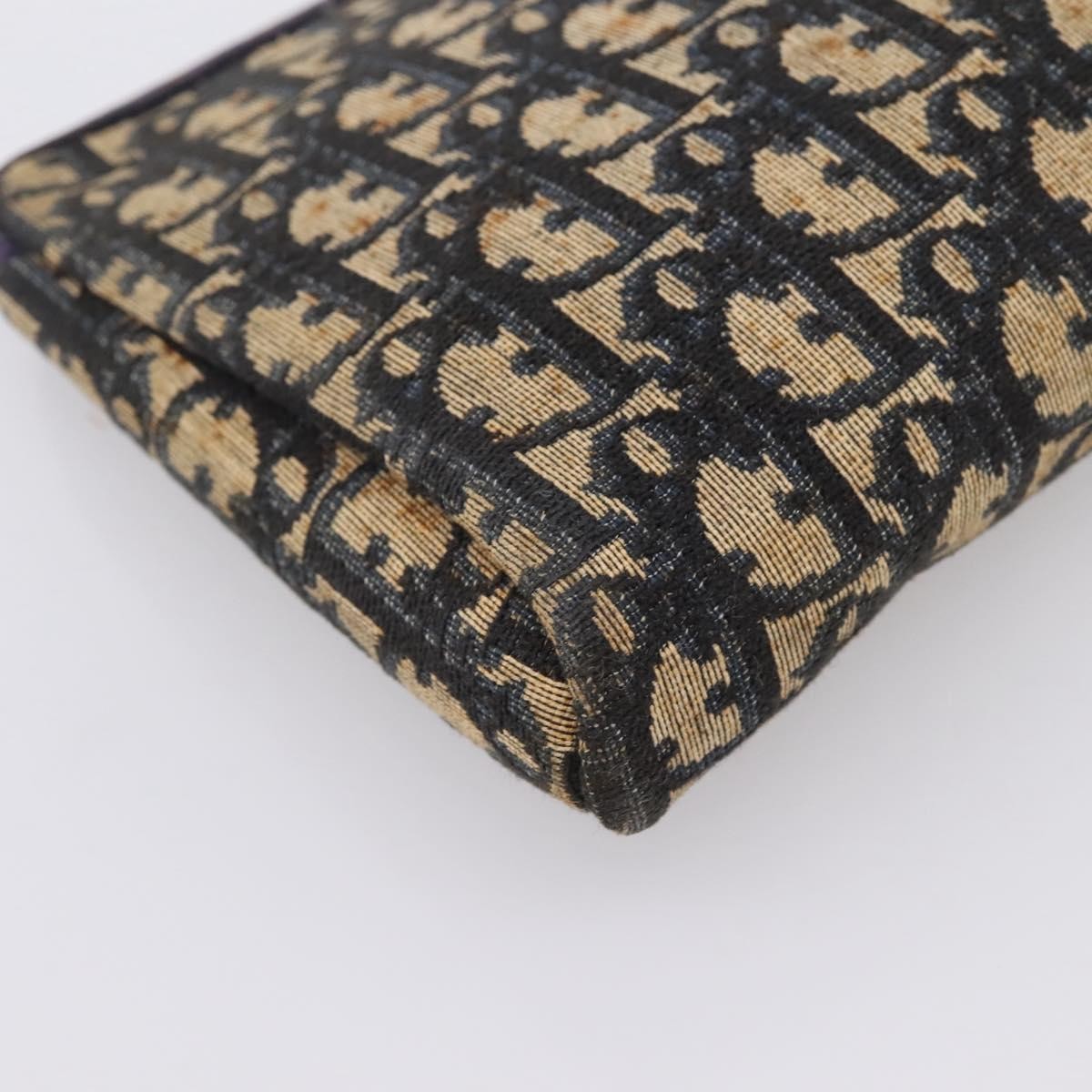 Christian Dior Wristlet Clutch Oblique Canvas Navy Canvas Clutche & Pouche Bag (Pre-Owned)