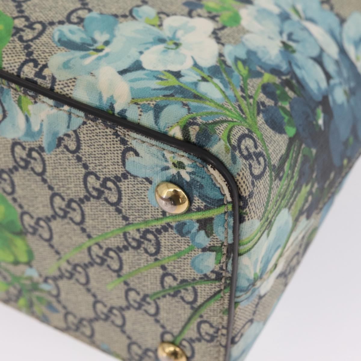 Gucci Linea A Convertible Blooms Print Gg Coated Canvas Navy Canvas Tote Bag Bag (Pre-Owned)