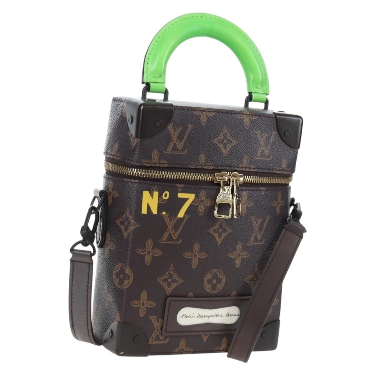 Louis Vuitton Vertical Box Trunk No.7 Trunk L'oeil Vintage Monogram Canvas Brown Canvas Handbag (Pre-Owned)