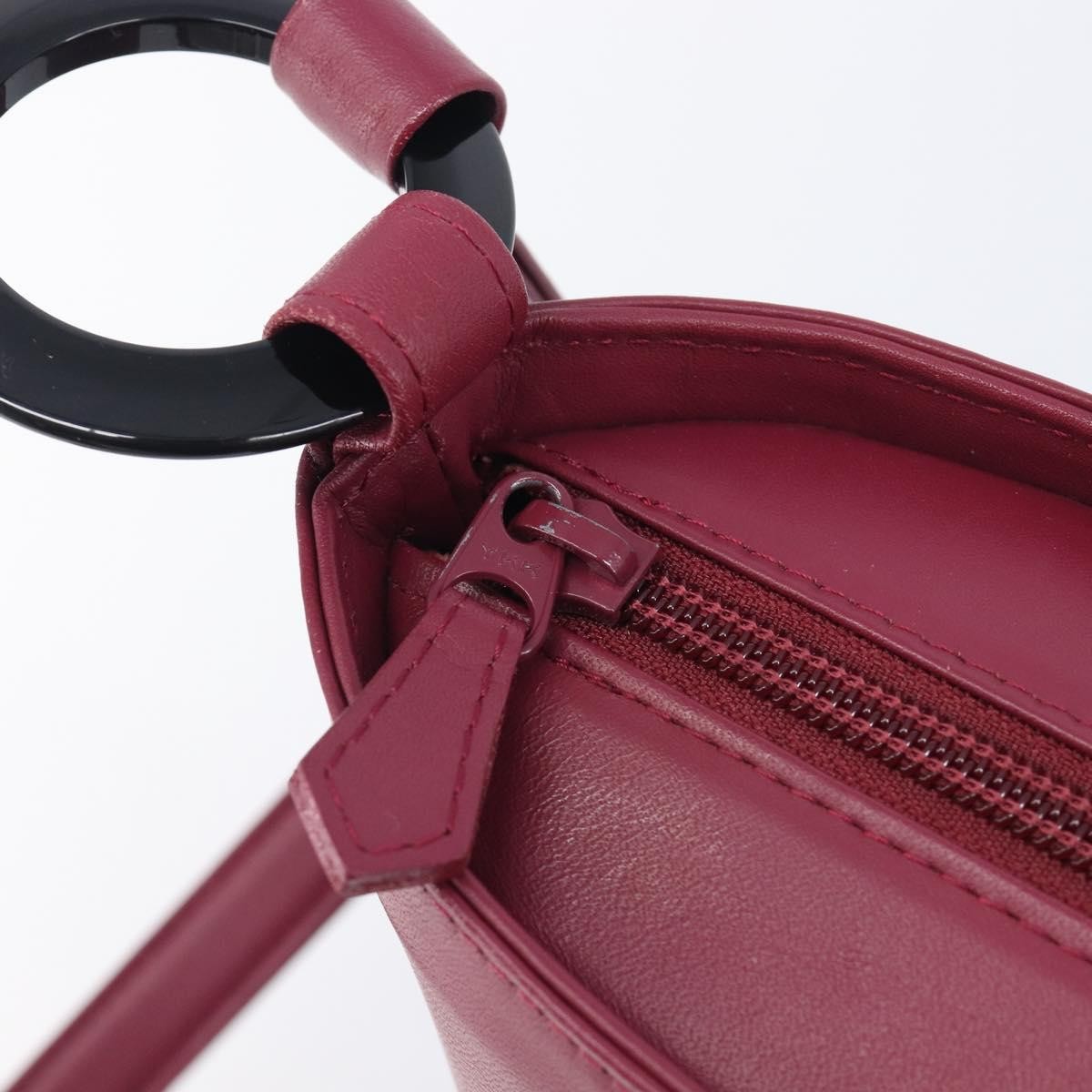 Saint Laurent Vintage Shoulder Bag Leather Burgundy Leather Shoulder Bag Bag (Pre-Owned)